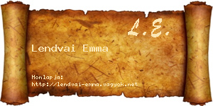 Lendvai Emma névjegykártya